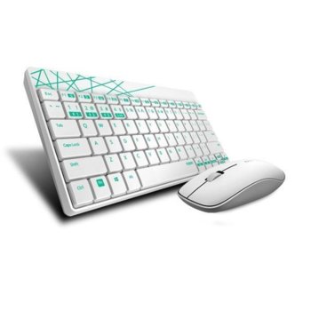 Комплект клавиатура и мишка Rapoo 8000, безжични, BT 3.0/4.0/2.4GHz, мишка (1300 dpi), нископрофилни клавиши, бели, USB | JAR Computers Rapoo 8000M White