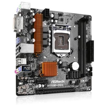 Дънна платка ASRock H110M-DGS, H110, LGA1151, DDR4, PCI-E (DVI), 4x SATA 6Gb/s, 2x USB3.0, micro ATX | JAR Computers ASRock H110M-DGS