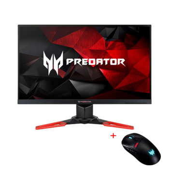 Монитор Acer Predator XB1 (XB271HUbmiprz)(UM.HX1EE.005) в комплект с мишка Acer Predator Cestus 350 Black (GP.MCE11.00Q), 27" (68.58 cm), IPS панел, WQHD (2560 x 1440), 4ms, 100 000 000:1, 350 cd/m², DP, HDMI | JAR Computers Acer UM.HX1EE.005 + GP.MCE11.00Q