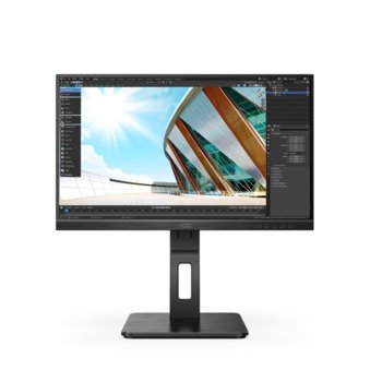 Монитор AOC Q24P2Q, 24" (60.96 cm) IPS панел, 75Hz, QHD, 4 ms, 50M:1, 250 cd/m2, DisplayPort, HDMI, VGA, USB HUB | JAR Computers AOC Q24P2Q