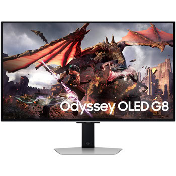 Монитор Samsung Odyssey OLED G8 LS-32DG802SU (2024), 32" (81.28cm) OLED панел, 240Hz, 4K/UHD, 0.03ms, Mega DCR, HDR10, 250cd/m2, DisplayPort, HDMI, USB Hub, Wi-Fi, Bluetooth | JAR Computers Samsung Odyssey OLED G8 G80SD LS32DG802SUXDU