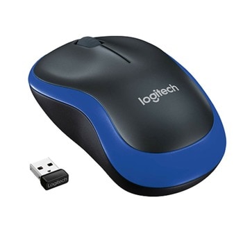 Мишка Logitech M185 (910-002236), оптична (1000 dpi), безжична, USB, синя | JAR Computers Logitech M185 BLUE 910-002236