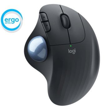 Мишка Logitech MX Ergo M575 (Разопакован продукт), оптична (2000 dpi), безжична, Bluetooth, USB, черна, Trackball | JAR Computers Logitech ERGO M575 graphite 910-005872 Разопакован