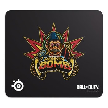 Подложка за мишка Steelseries Qck L x Call of Duty: Monkey Bomb Edition, гейминг, черна, 450 x 400 x 2mm | JAR Computers Подложка за мишка Steelseries Qck L x Call of Duty