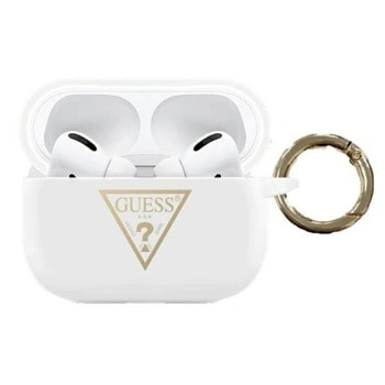 Защитен калъф Guess Triangle за Apple Airpods Pro, бял | JAR Computers Guess Triangle GUACAPLSTLWH