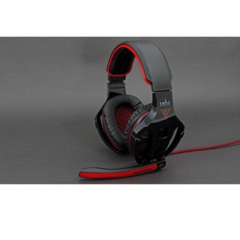 Gamdias EROS GHS2200, гейминг, микрофон, червени/черни, USB 2.0 | JAR Computers Gamdias EROS GHS2200-USB Gaming Headphones