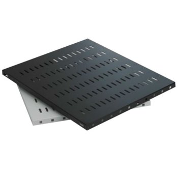 19" рафт MIRSAN MR.SBR60.01 за сървърен шкаф - 465 x 345 x 25 мм, вентилиран, 4-точков монтаж, 50 кг товар, черен | JAR Computers MIRSAN MR.SBR60.01