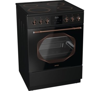 Готварска печка Gorenje EC63INB, клас А, 65 л. обем на фурната, 4 нагревателни зони, 4 функции, Стъклокерамичен плот, DC+ охладждаща система, черна | JAR Computers Gorenje EC63INB Black 729824