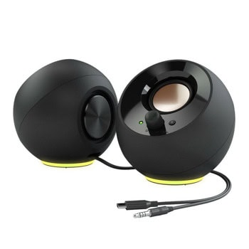 Тонколони Creative Pebble SE, 2.0, 4.4W RMS (2.2W + 2.2W), Jack 3.5mm, черни, подсветка | JAR Computers Creative Pebble SE Black 51MF1725AA000
