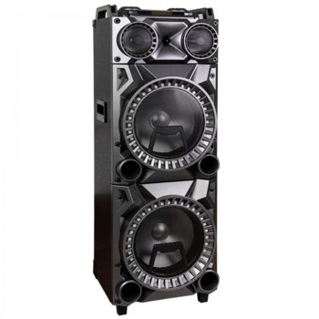 Караоке колона Zephyr ZP 9999 2G12 2.0, 500W, Bluetooth, AUX, SD Card, USB, жак за китара, 2 бр. безжични микрофона, черна | JAR Computers Zephyr ZP 9999 2G12