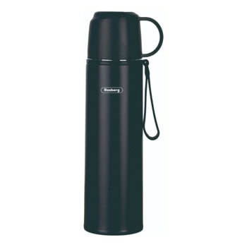 Термос Rosberg R52010F black, 0.5л., неръждаема стомана, двуслойна вакуумна изолация, капак чаша, черен | JAR Computers Rosberg R52010F black