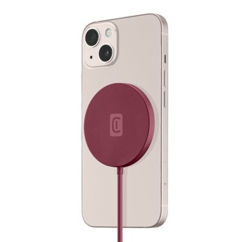 Безжично зарядно Cellularline Mag Wireless Charger Red, от USB C(м) към безжично зареждане, 7.5W, за телефони iPhone с технология MagSafe, червено | JAR Computers Cellularline Mag Wireless Charger Red IT9368