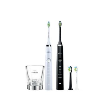 Ел. четка за зъби Philips Sonicare HX9334/41, с литиево-йонна акумулаторна батерия, 5 режима, 2 дръжки, 4 глави за четка, 3 седмици работа с едно зареждане, черна и бяла | JAR Computers Philips HX9334/41