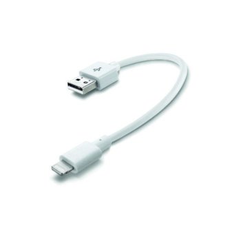 Кабел Cellular Line за Apple iPhone 5 и iPhone 6, USB A(м) към Lightning, 0.015 м, бял | JAR Computers Cellular Line USB за iPhone 5/6, 15см