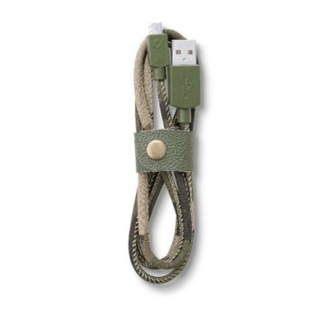 Кабел Cellular Line Camou, от USB A(м) към microUSB Type B(м), 1m, зелен | JAR Computers Стилен micro USB кабел данни