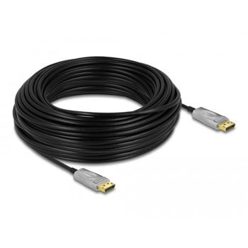 Кабел Delock 85889, от DisplayPort(м) към DisplayPort(м), 30m, черен, 8K@60Hz | JAR Computers Кабел Delock 85889