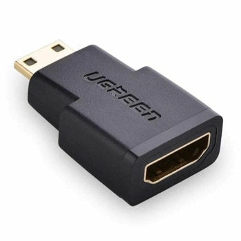 Преходник Ugreen 20101, от Mini HDMI(м) към HDMI(ж), черен | JAR Computers Преходник Ugreen 20101