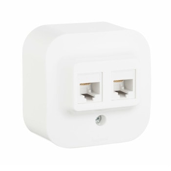 Розетка за външен монтаж Legrand, Cat.5E, UTP, 2x RJ-45, бял | JAR Computers Legrand 2XRJ45 UTP 5Е Бял