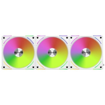 Вентилатори 120mm, Lian Li Uni Fan AL120 V2, 4-pin, 2000 rpm, бели, 3 броя | JAR Computers Вентилатори Lian Li Uni Fan AL120 V2 бели