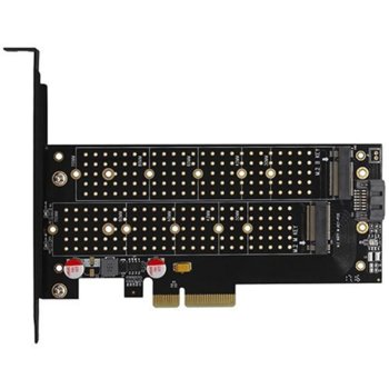 Контролер Axagon PCEM2-D, от PCIe 4x към 2x M.2 (NVMe/SATA) SSD, за 2230/2242/2260/2280/22110 image