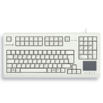 Клавиатура Cherry G80-11900, вграден тъчпад с 2 бутона, нископрофилна, 66 клавиша, бяла image