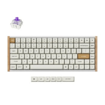 Клавиатура Keychron K2 HE Special Edition, жична/безжична, механична, Gateron Double-Rail Magnetic Nebula суичове, гейминг, RGB подсветка, бяла, USB, Bluetooth | JAR Computers Keychron K2 HE Special Edition White K2H-Q1