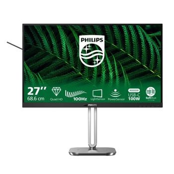 Монитор Philips 27B2G5601/00, 27" (68.58 cm) IPS панел, QHD, 4ms, 50 000 000:1, 300cd/m2, DisplayPort, HDMI, USB, USB-C, LAN | JAR Computers Philips 27B2G5601/00