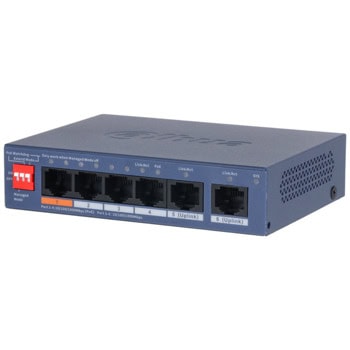Суич Dahua CS4006-4GT-60, 6 порта, 4x 10/100/1000Mbps RJ-45 PoE, 2x 10/100/1000Mbps RJ-45 (uplink) | JAR Computers Dahua CS4006-4GT-60