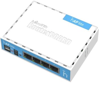 Tочка за достъп Mikrotik hAP lite RB941-2nD, 2.4GHz (300Mbps), 4x LAN 100, 1.5dBi, 2x вътрешни антени | JAR Computers Tочка за достъп Mikrotik hAP lite RB941-2nD