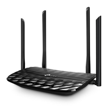 Рутер TP-Link Archer A6, AC1200, 2.4GHz(300Mbps), 5GHz(867Mbps), Wireless AC, 4x LAN 100/1000, 1x WAN 100/1000, 1x вътрешна антена, 4x външни антени | JAR Computers TP-Link Archer A6 MU-MIMO