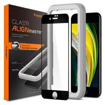 Протектор от закалено стъкло /Tempered Glass/ Spigen AGL01294 за Apple iPhone SE (2022)/SE (2020)/8/7, 9H твърдост | JAR Computers Протектор Spigen AGL01294