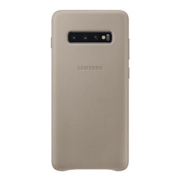 Samsung Leather Cover For Galaxy S10+ Gray