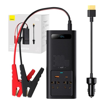 Инвертор Baseus CGNB010101, 300W, от DC 12V/20A към AC 220V, 1x USB-C, 1x USB-A, за кола | JAR Computers Baseus CGNB010101