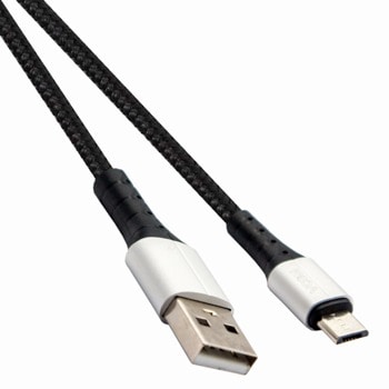 Кабел VCom CU287M, от USB A(м) към USB micro B(м), 1m, черен | JAR Computers VCom CU287M