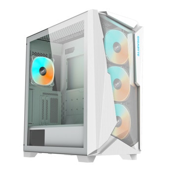 Кутия Gigabyte C301 WHITE V2, E-ATX/ATX/mATX/Mini-ITX, 1x USB-C 3.1 Gen 2, с прозорец, бяла, без захранване | JAR Computers Кутия Gigabyte C301 WHITE V2 GB-C301GW V2
