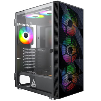 Кутия Montech X3 MESH, ATX/Micro ATX/Mini ITX, 1x USB 3.0, 3x 120mm RGB вентилатора, 3x 140mm RGB вентилатора, с прозорец, черна, без захранване | JAR Computers Montech X3 MESH Black X3-MESH-BK