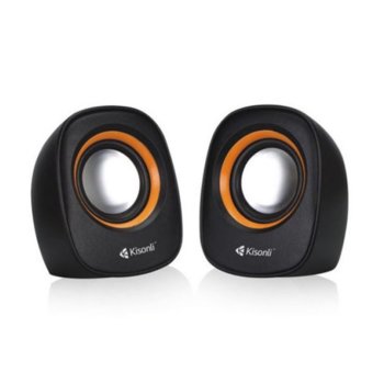 Тонколони Kisonli V360, 2.0, RMS 6W (3W + 3W), USB, оранжев или червен | JAR Computers Kisonli V360 2.1 USB червен/оранжав 22046