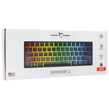 white shark shinobi 2 red switches black | JAR Computers white shark shinobi 2 red switches black