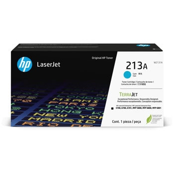 Тонер касета за HP LaserJet Enterprise Flow 5700/6700/6701/MFP 5800/MFP 6800/MFP 6801 - Cyan - W2131A - HP 213A - Оригинална, Заб.: 3000 брой копия | JAR Computers HP 213A Cyan W2131A