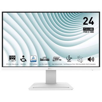 Монитор MSI PRO MP243XW (9S6-3PB5CH-099), 23.8" (60.45cm) IPS панел, 100Hz, Full HD, 1ms MPRT, 1000:1, DisplayPort, HDMI | JAR Computers MSI PRO MP243XW 9S6-3PB5CH-099