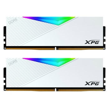 Памет 32GB (2x16GB) DDR5 7200MT/s, A-data XPG Lancer RGB White, AX5U7200C3416G-DCLARWH, 1.4V | JAR Computers A-data AX5U7200C3416G-DCLARWH