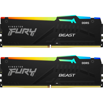 Памет 64GB (2x32GB) DDR5 5600MT/s, Kingston FURY Beast RGB, KF556C36BBEAK2-64, 1.25 V | JAR Computers Kingston FURY Beast DDR5 2x32GB KF556C36BBEAK2-64