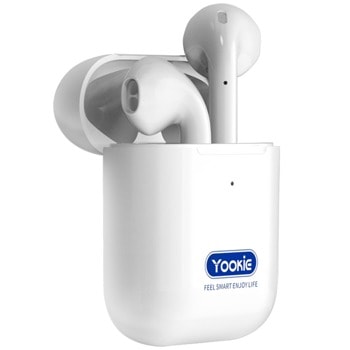Слушалки Yookie YK S18, безжични, микрофон, до 4 часа време на работа, Bluetooth, бял | JAR Computers Yookie YK S18 20555