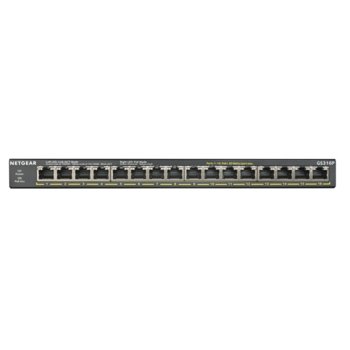 Суич Netgear GS316P-100EUS, 1000Mbps, 16x 10/100/1000Mbps, 16x PoE+ | JAR Computers Netgear GS316P-100EUS