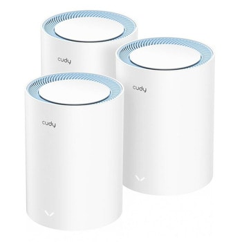 Мрежеста система Cudy M1200 3-pack, 1200Mbps, 2.4GHz (300Mbps) + 5GHz(867Mbps), Wireless AC, 1x LAN 10/100, 1x WAN 10/100, 2x вътрешни антени, 3 бр. | JAR Computers Cudy M1200 3-pack