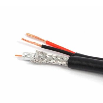 Комбиниран коаксиален кабел RG59V+2x1, RG59, меден, ролка 100м image