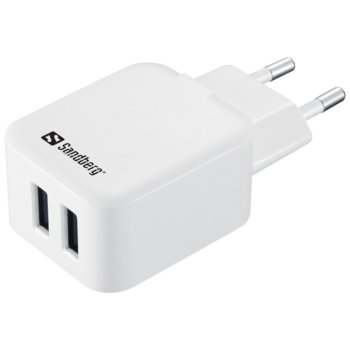 Зарядно устройство Sandberg SNB-440-57, от контакт към 2x USB Type-A(ж), 5V/2.4A, черно | JAR Computers SANDBERG SNB-440-57 USB зарядно Dual USB 2.4 + 1A