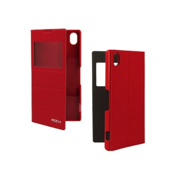 S-view Flip Cover Rock Excel за Sony Xperia Z2, червен | JAR Computers Rock Excel Flip Case Red