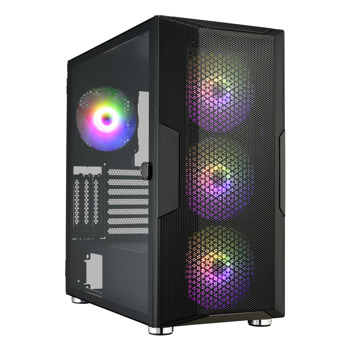 Кутия Fortron CUT592, E-ATX/ATX/mATX/Mini-ITX, 2x USB 3.2 Type-A, 1x USB 3.2 Type-C, 4x ARGB вентилатора, с прозорец, черна, без захранване | JAR Computers Кутия Fortron CUT592