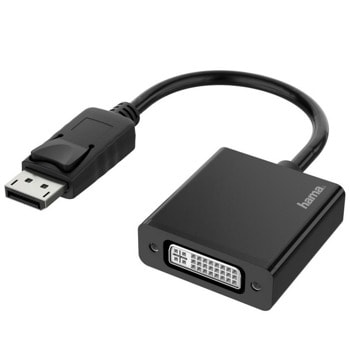 Адаптер HAMA 200336, от DisplayPort(м) към DVI(ж), черен | JAR Computers HAMA-200336